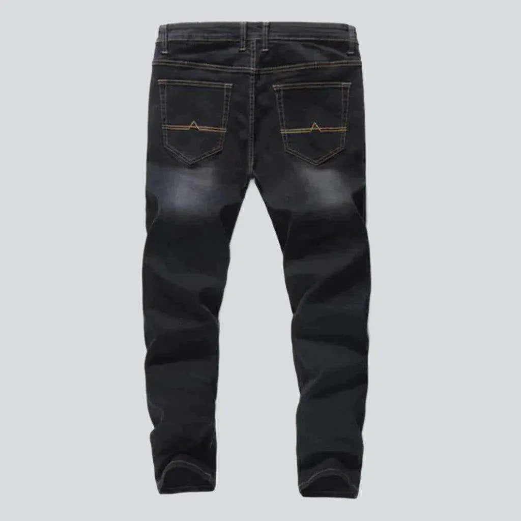 Mobile pocket men's slim jeans