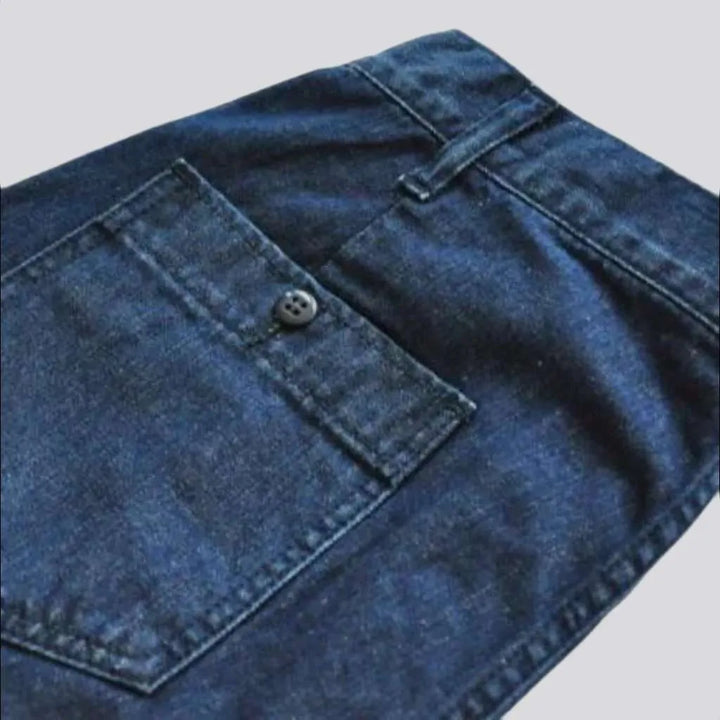 Mid-waist denim shorts
 for men