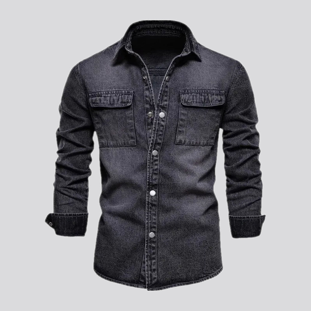 Fashionable slim men's jeans shirt