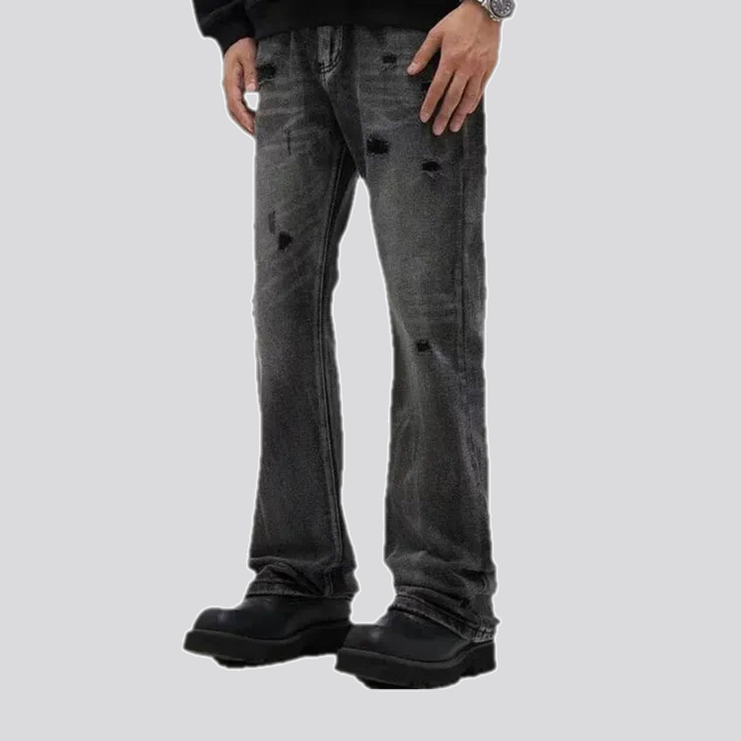 Fashionable grunge wide fit jeans for men