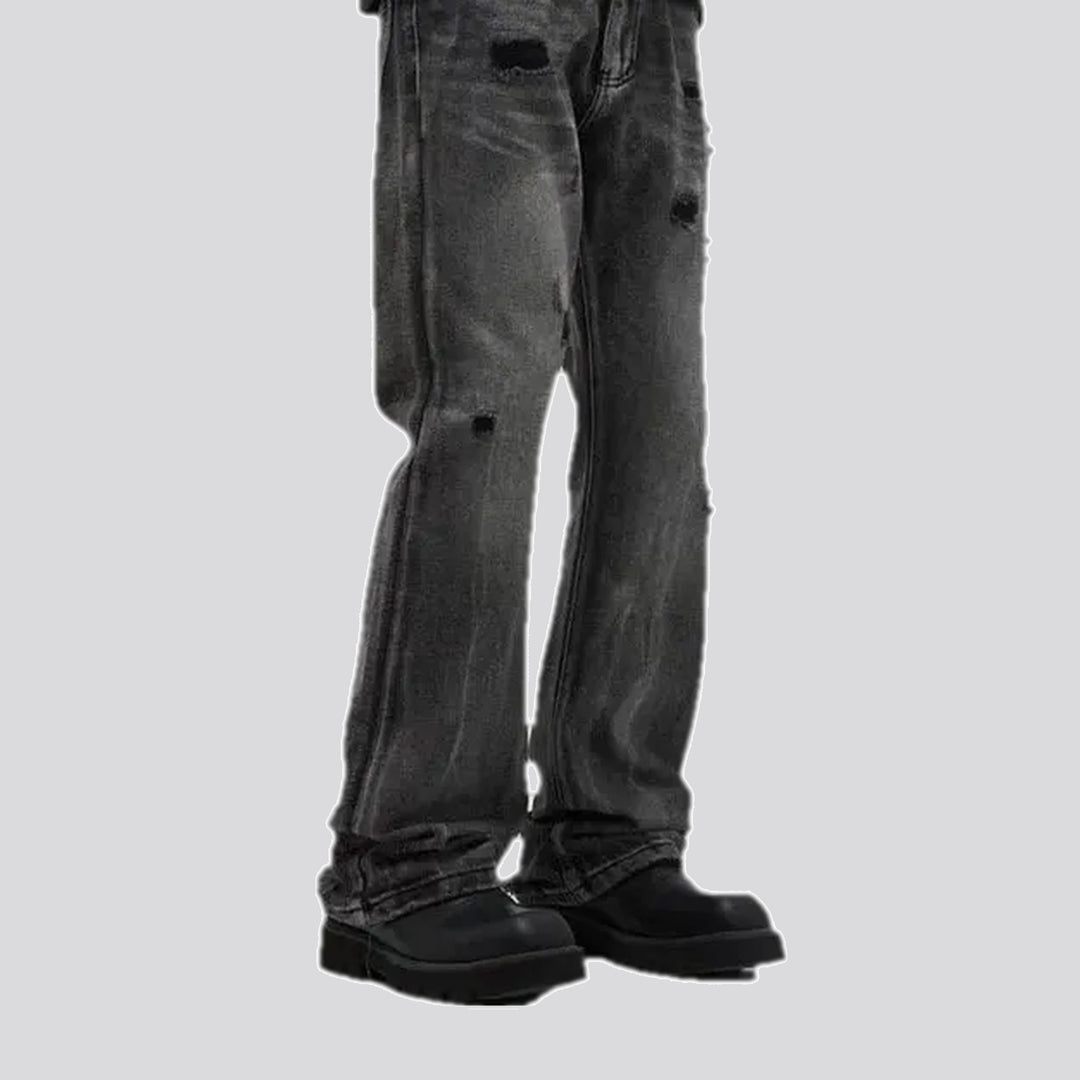 Fashionable grunge wide fit jeans for men