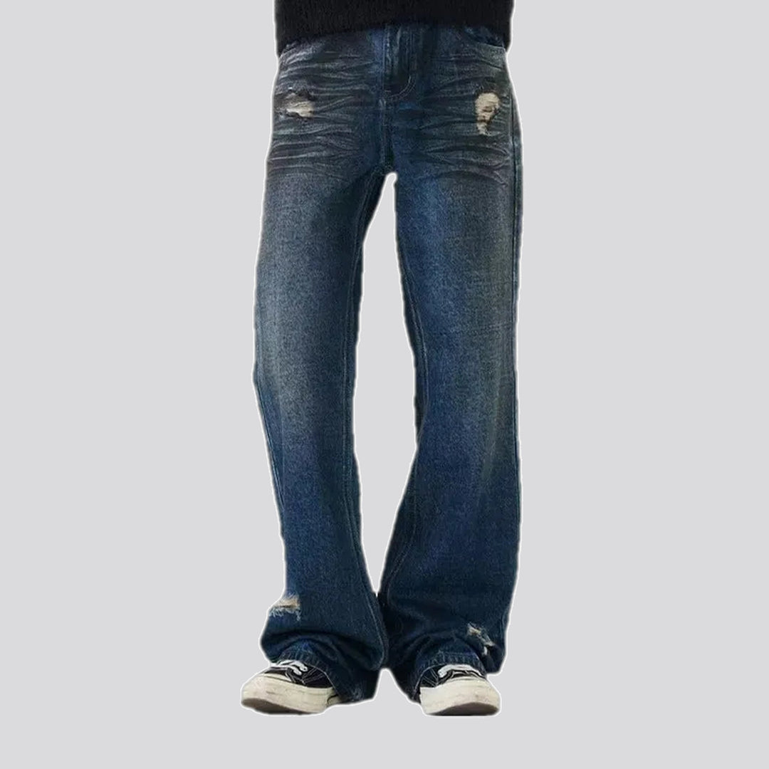 Mid-rise dark men's jeans