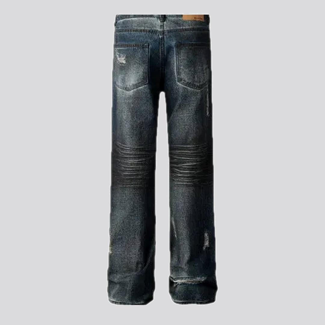 Mid-rise dark men's jeans