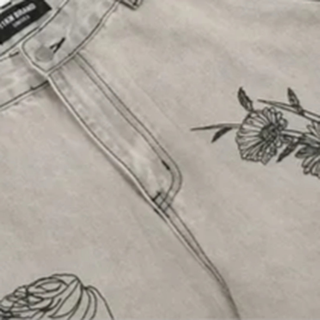 Wide fit floral graphic men&