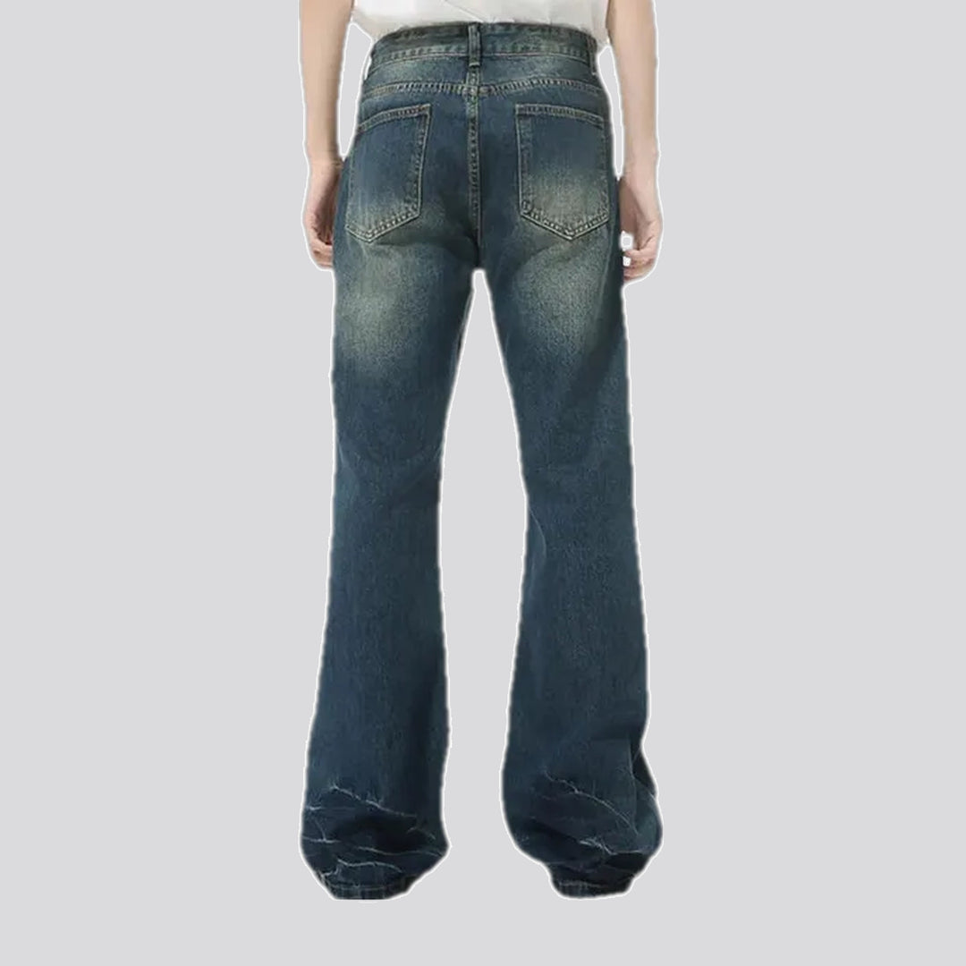 Whiskered fade men's jeans