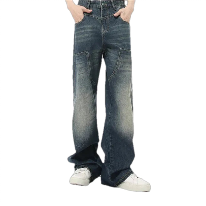 Fashionable Baggy Carpenter Men's Jeans - Blue