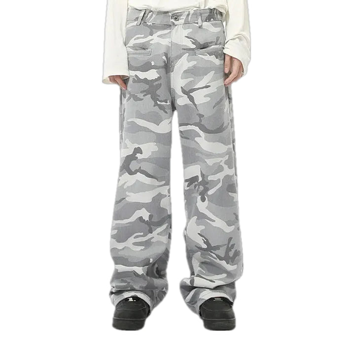 Stylish Camo Men's Jeans - Grey