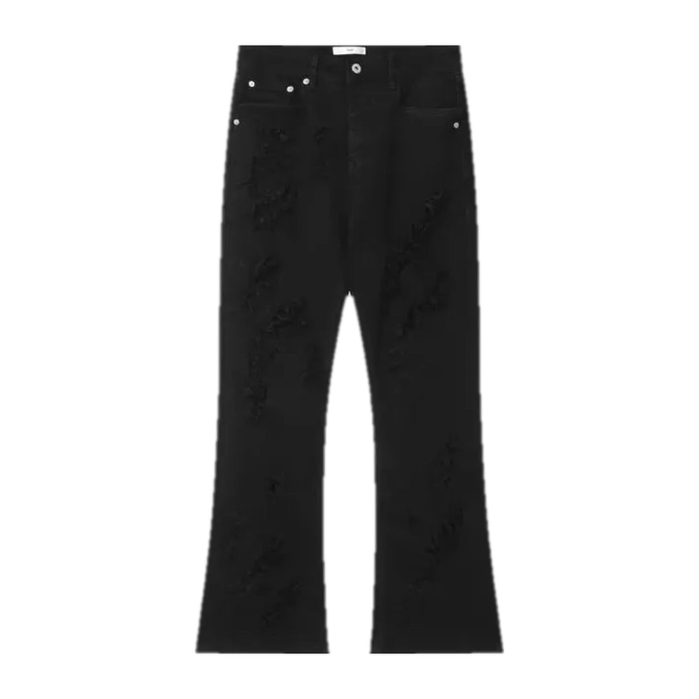 Bootcut Grunge Mid Rise Jeans for Men - Black