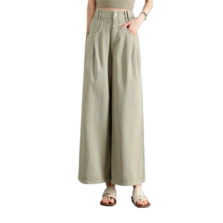 High-rise Women's Jean Culottes - Khaki