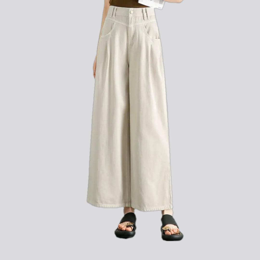 High-rise women's jean culottes