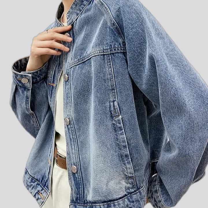 Trendy casual oversized jean jacket for women