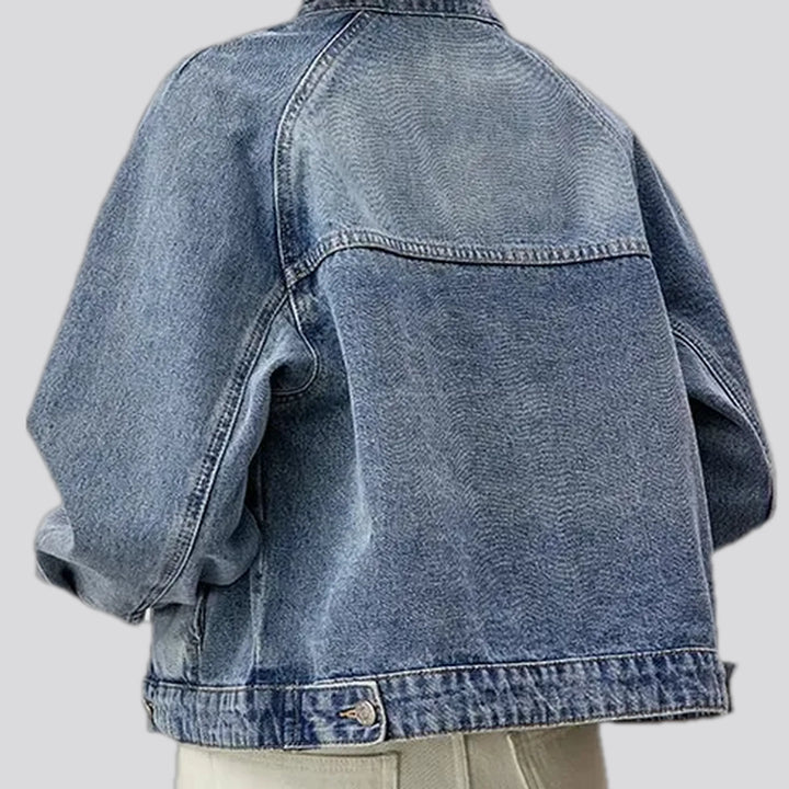 Trendy casual oversized jean jacket for women