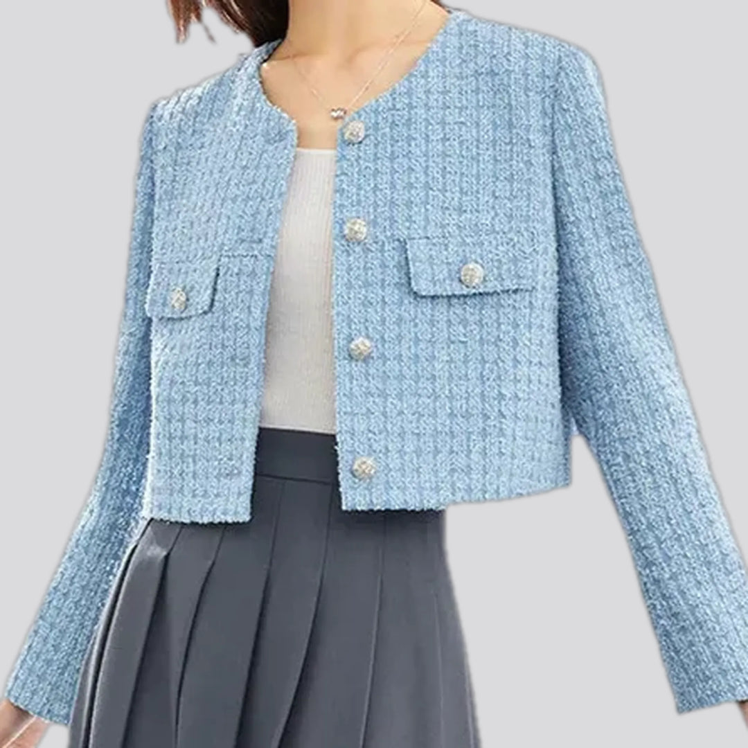 Embroidered extra-large jean blazer for women