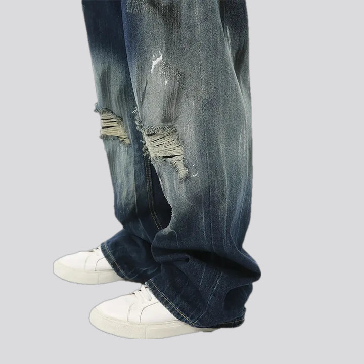 Fashionable dark men's jeans