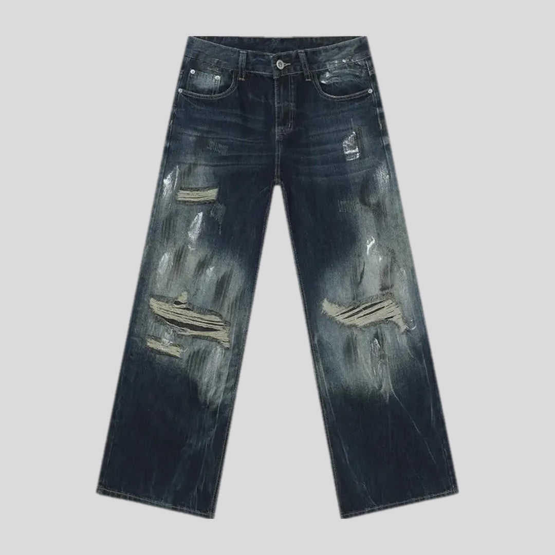 Fashionable dark men's jeans