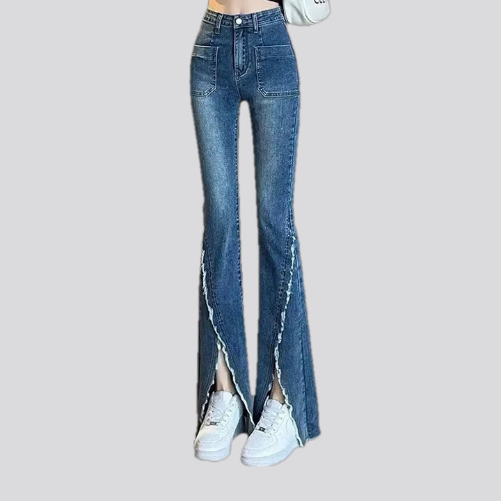 Boot-flare High-rise Tassel Jeans for Ladies | Jeans4you.shop