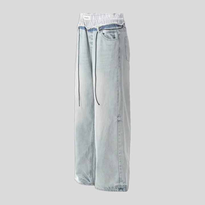 Light pattern mid rise men's jeans