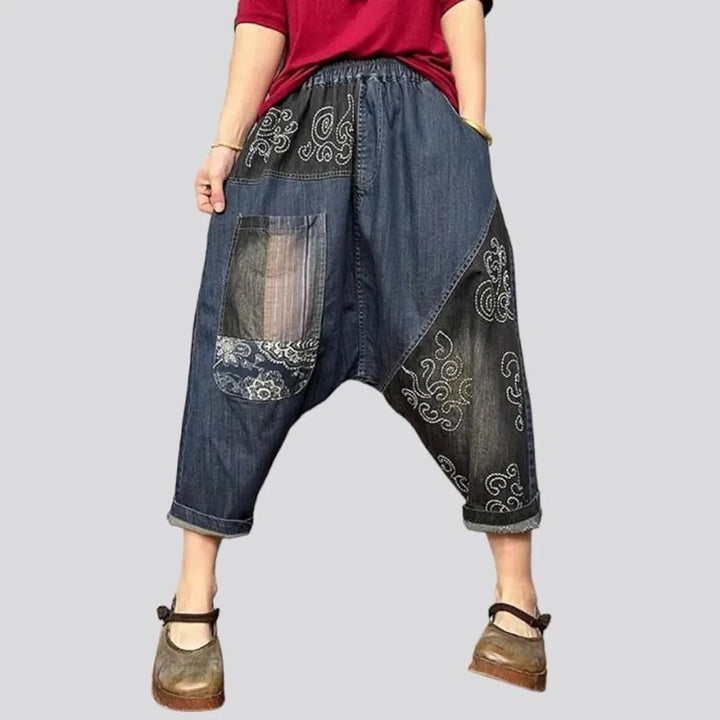 Harem baggy denim pants for ladies