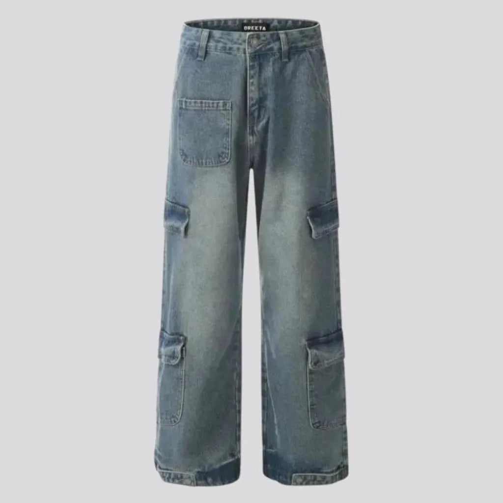 Faded lines jeans for men