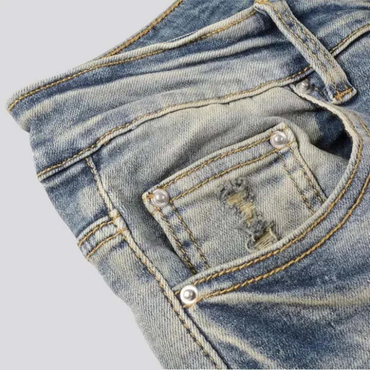 Grunge whiskered jeans
 for men