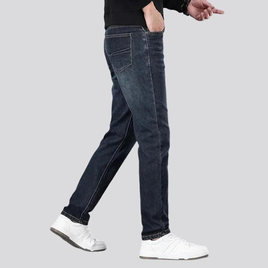 Stretchable high waist men's jeans