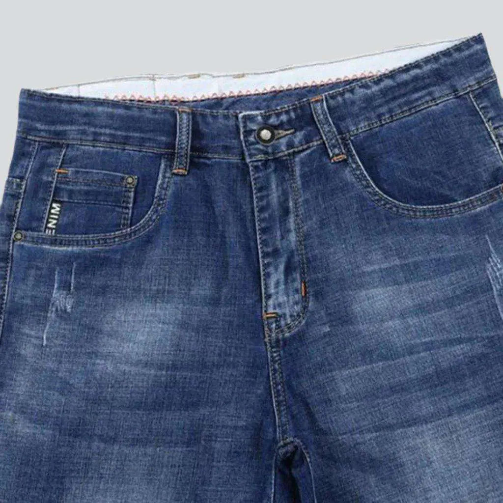 Casual slim men's denim shorts