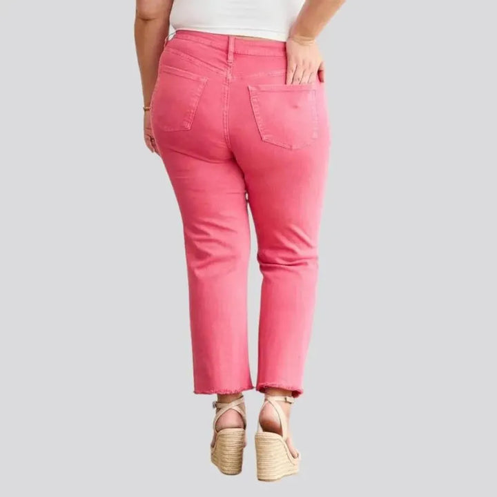 High-waist women's slim jeans