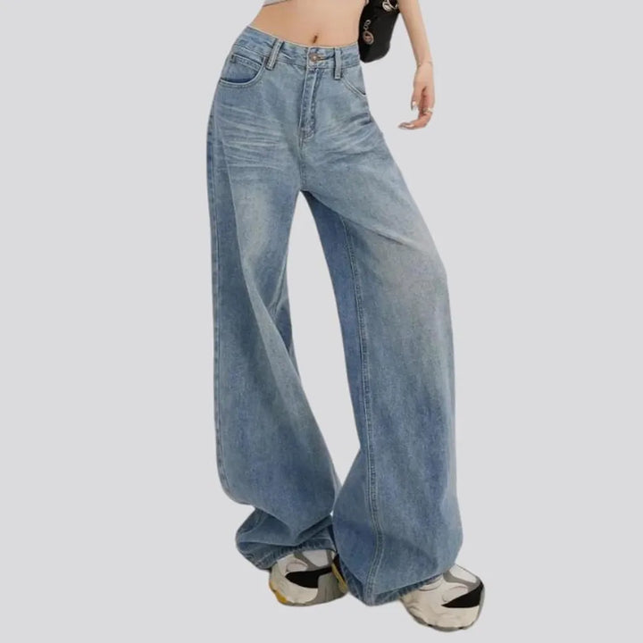 Fashion women's floor-length jeans