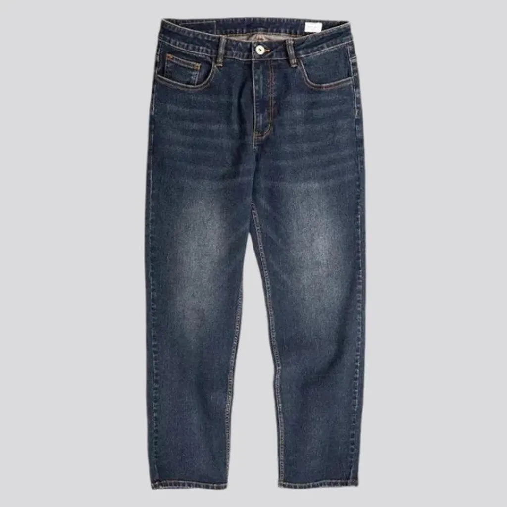 Loose fit dark wash men's jeans