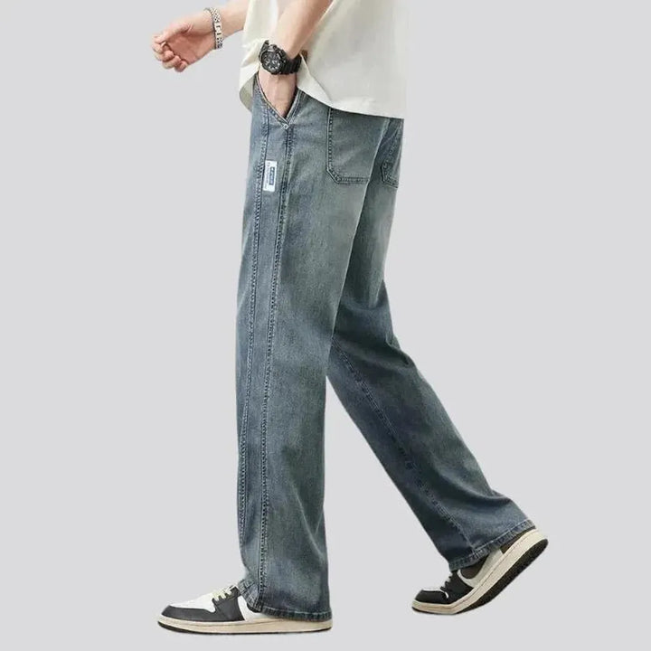 Men's double-side-stitching jeans