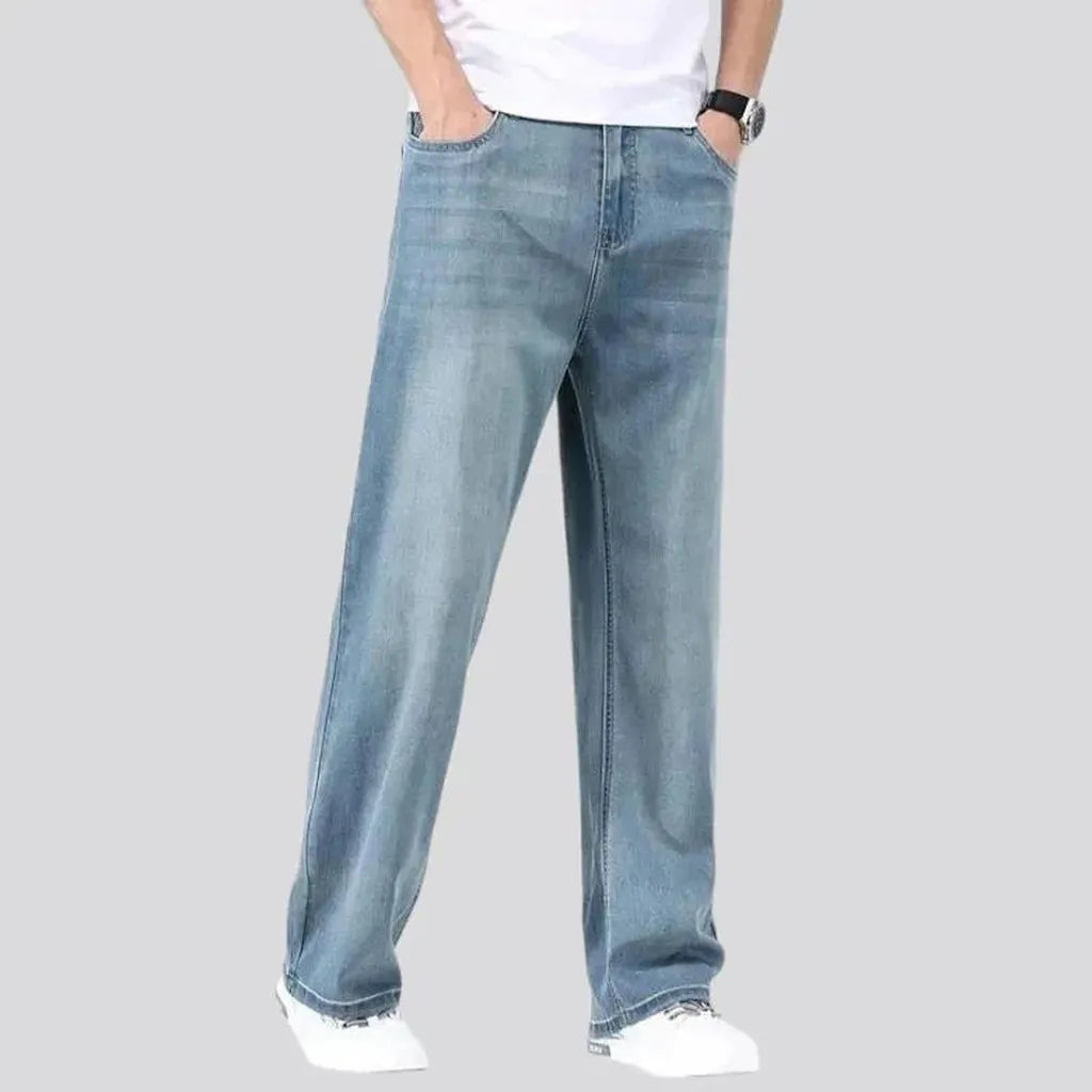 High-waist men's ultra-thin jeans