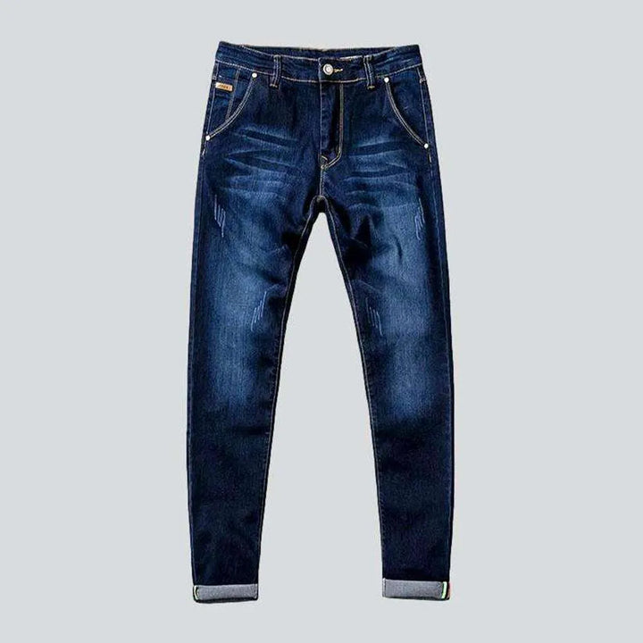 Sanded color jeans for men