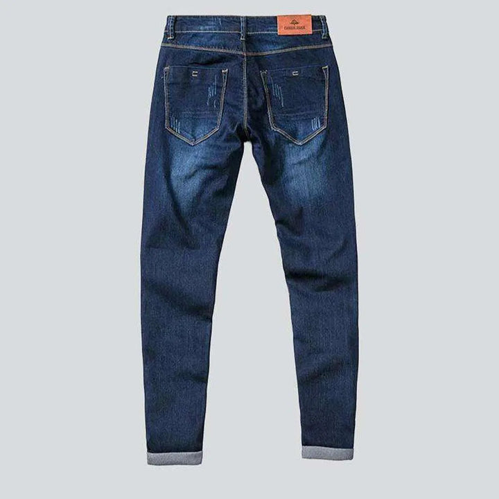 Sanded color jeans for men