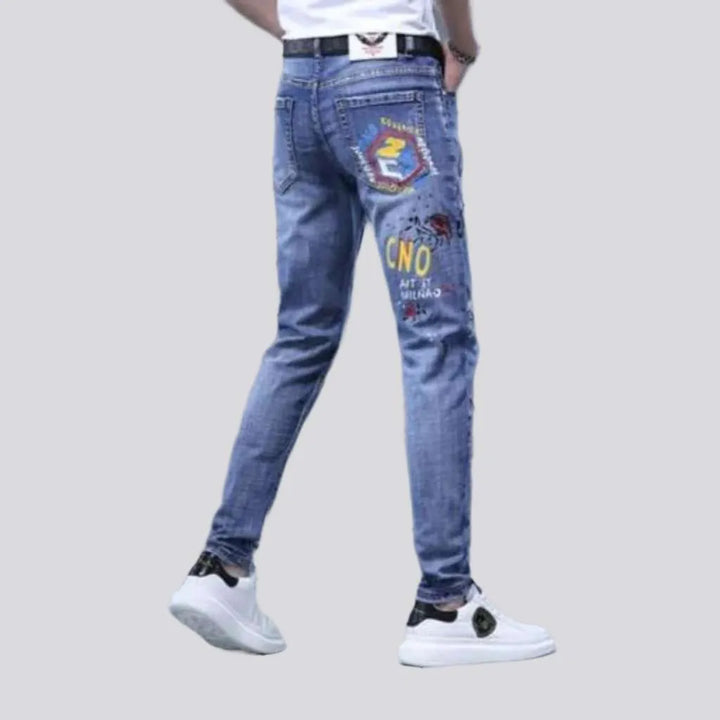 Skinny whiskered jeans
 for men