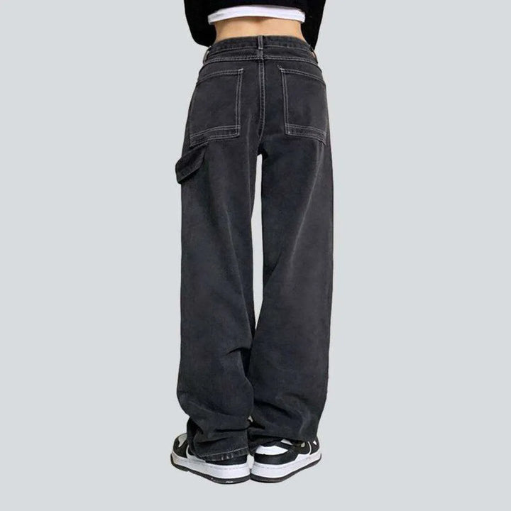 Painted carpenter women's baggy jeans