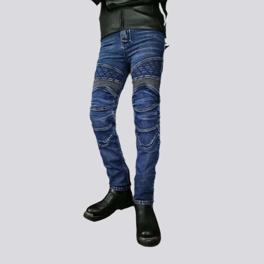 Slim men's biker jeans