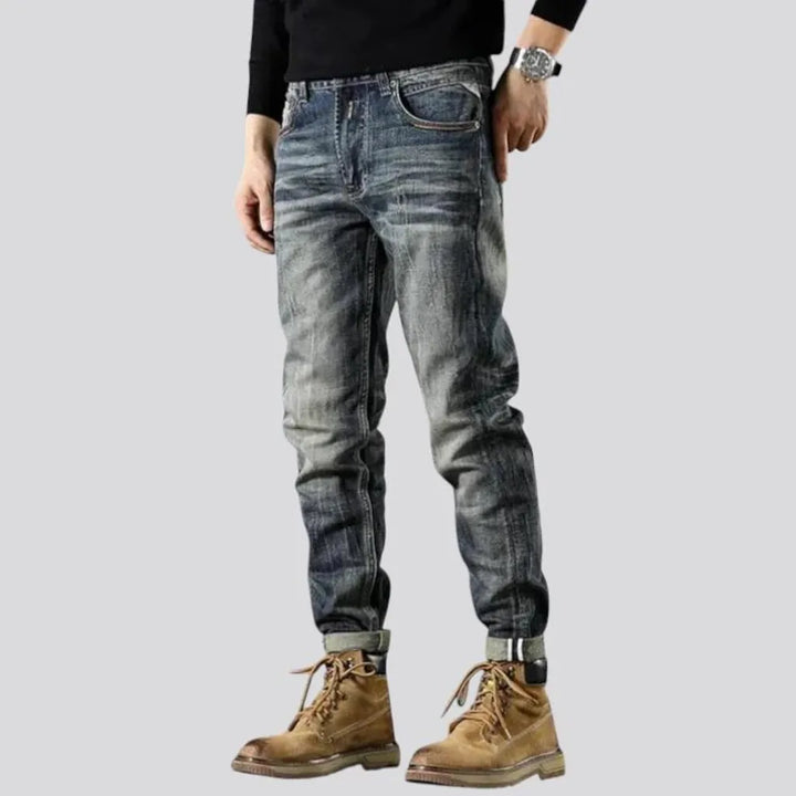 Stretchable dark jeans for men