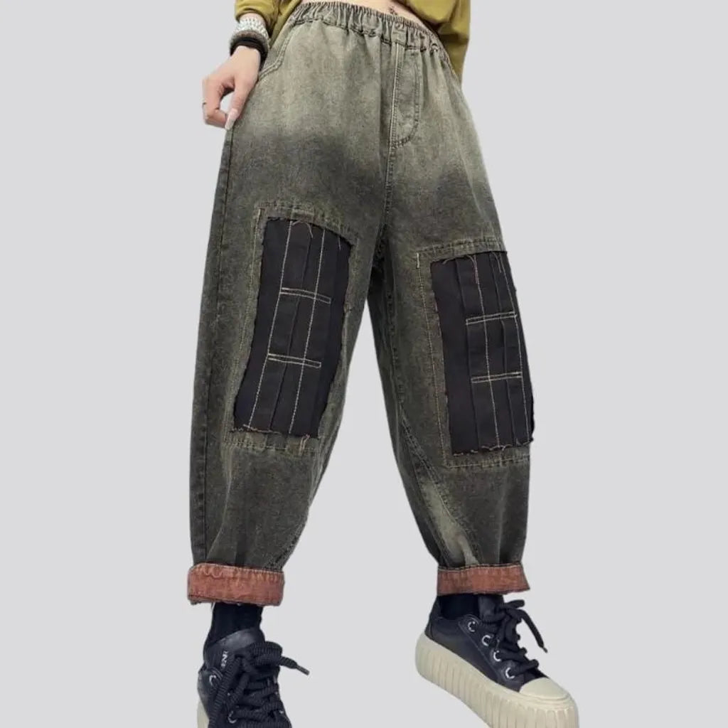 Baggy vintage denim pants
 for ladies