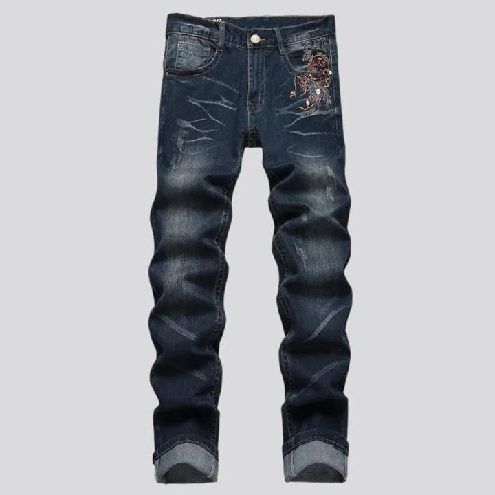 Mid-waist men's dark-wash jeans | Jeans4you.shop