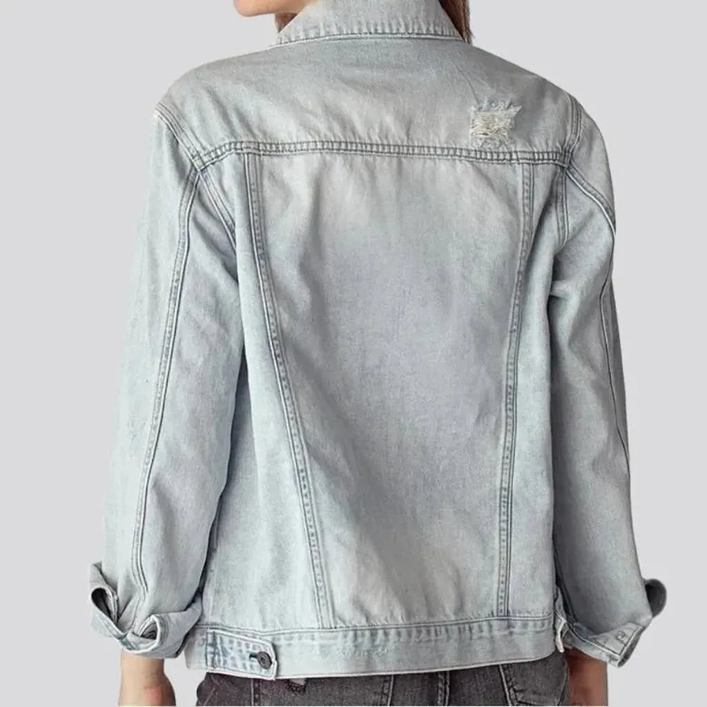 Grunge women's denim jacket