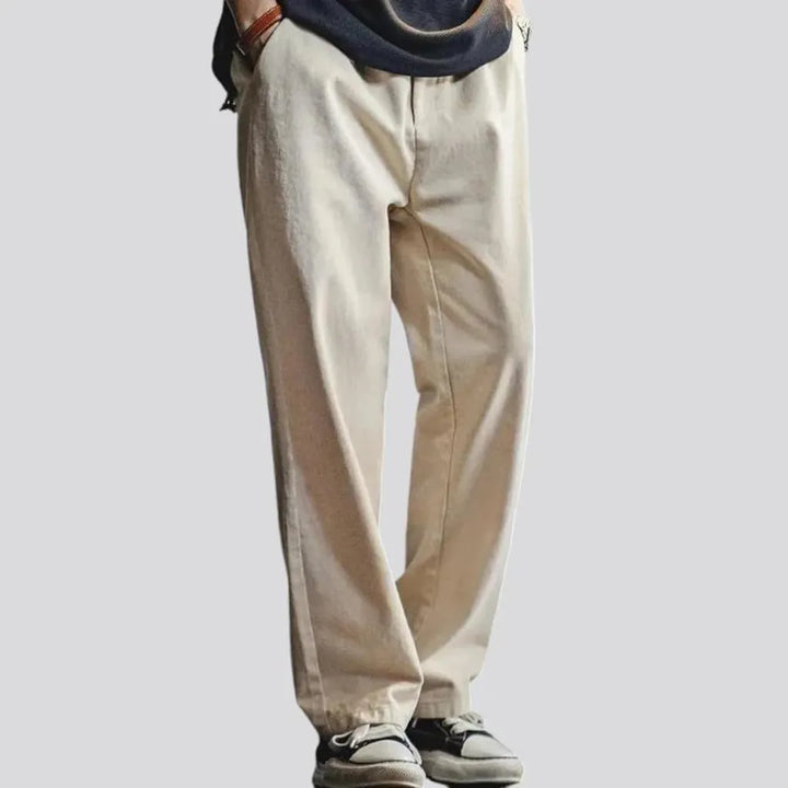 Mid rise stylish men's jean chinos