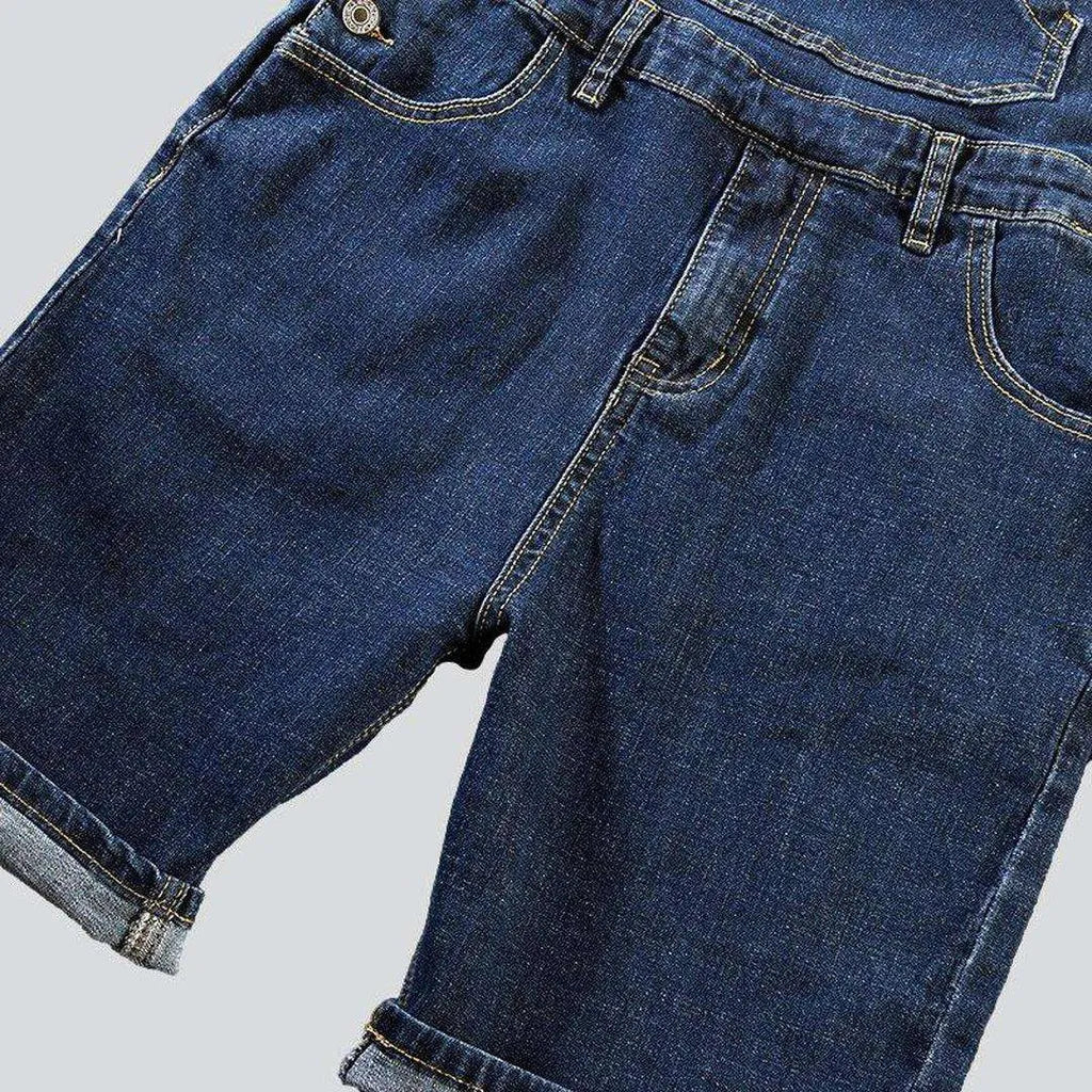 Men's dark wash jean overall