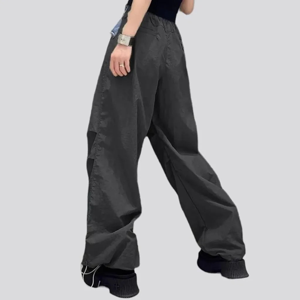 Mixed-fabrics women's denim pants