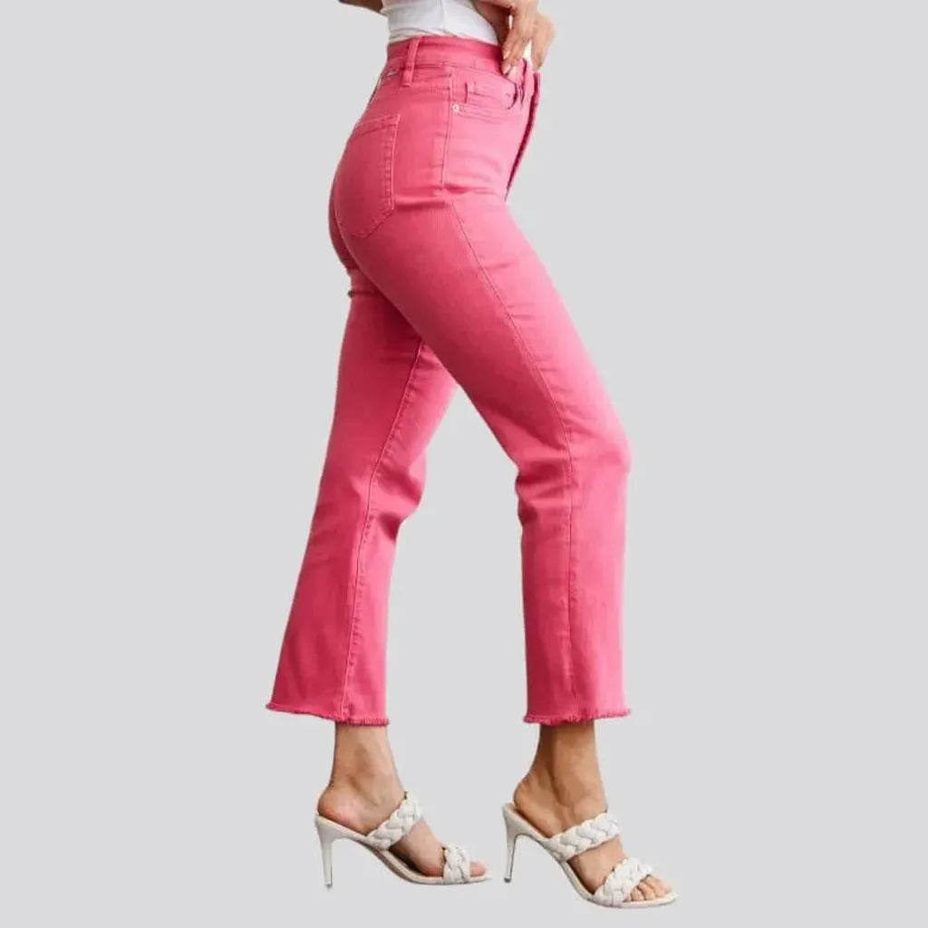 High-waist women's slim jeans