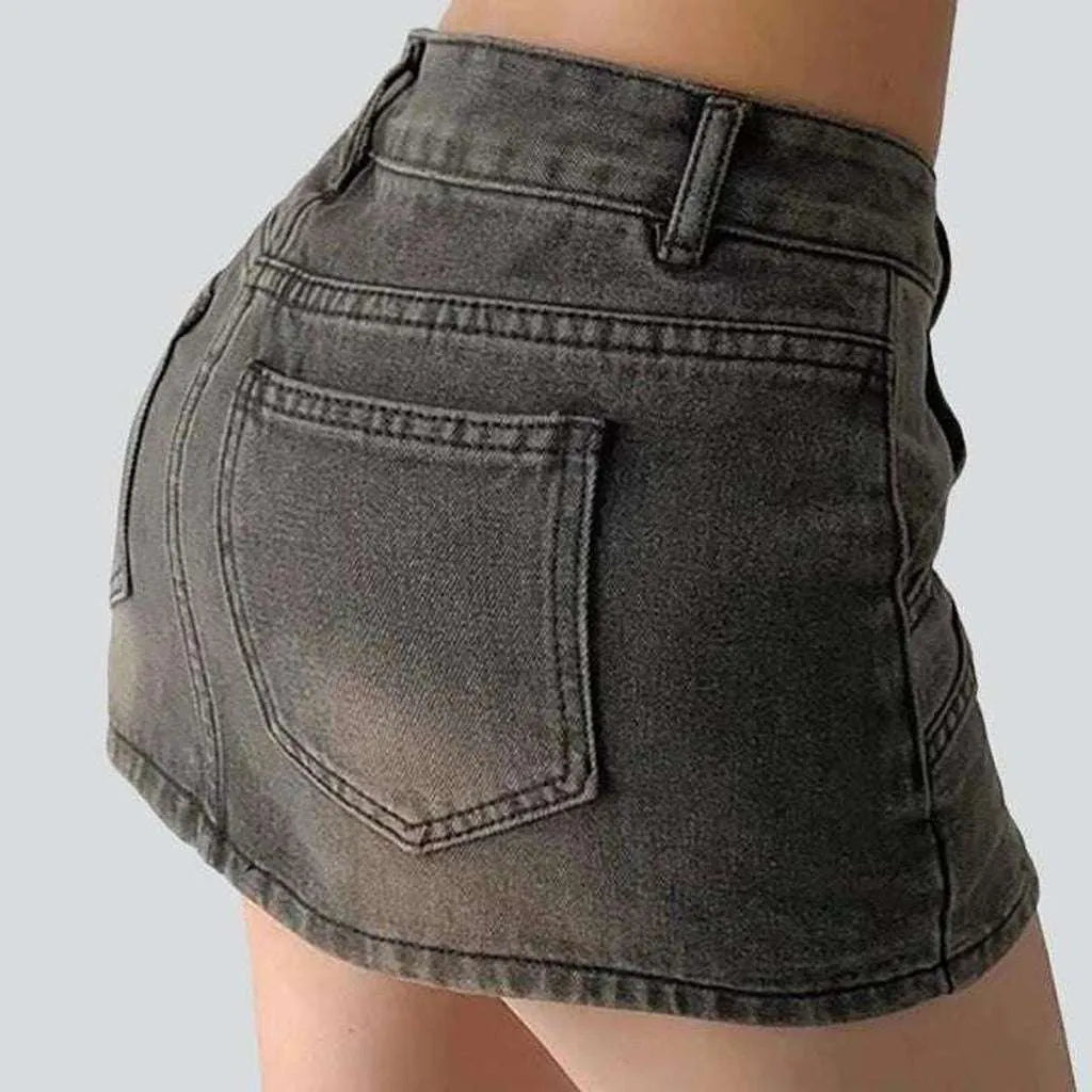 Ultra short urban denim skirt