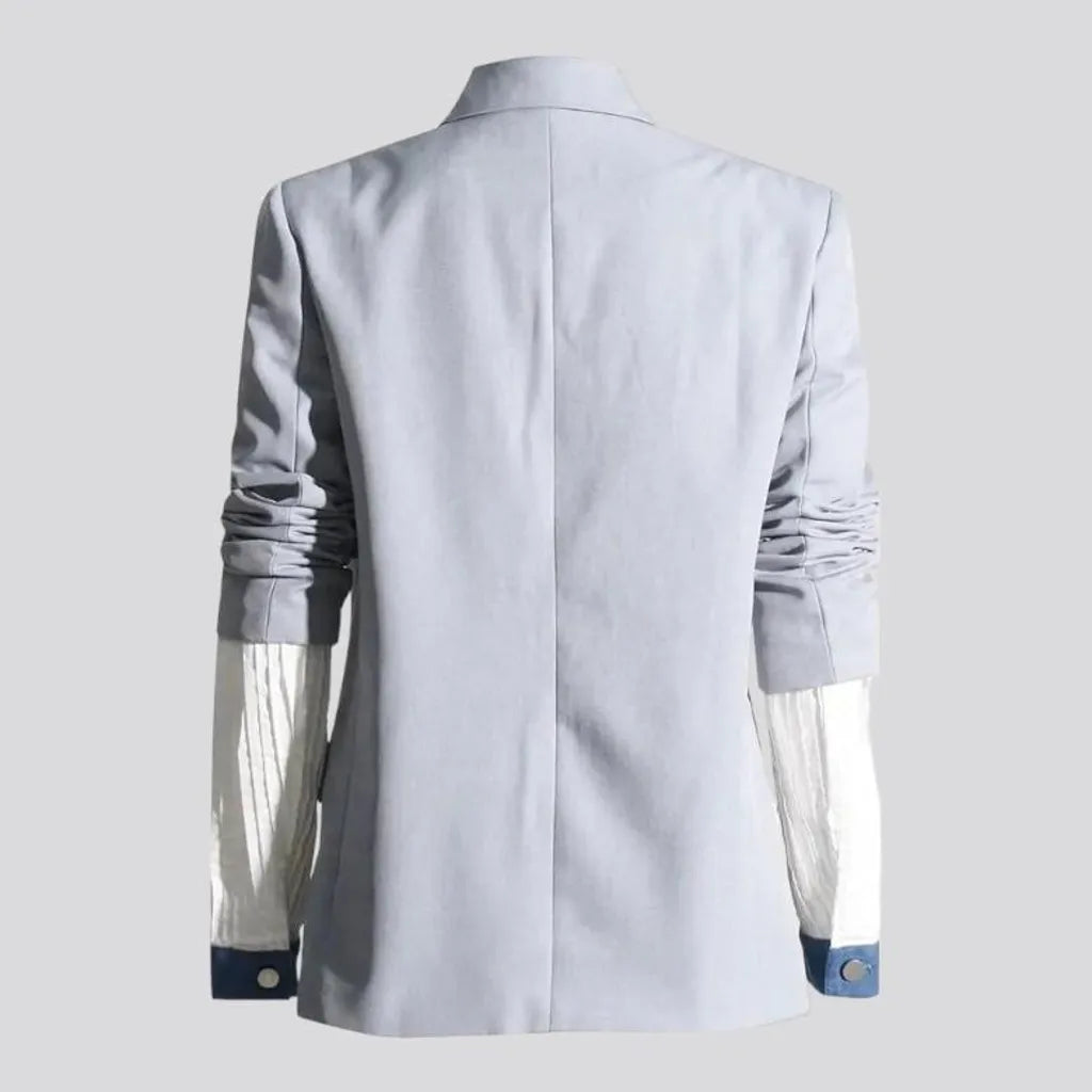 Light-wash denim blazer
 for ladies