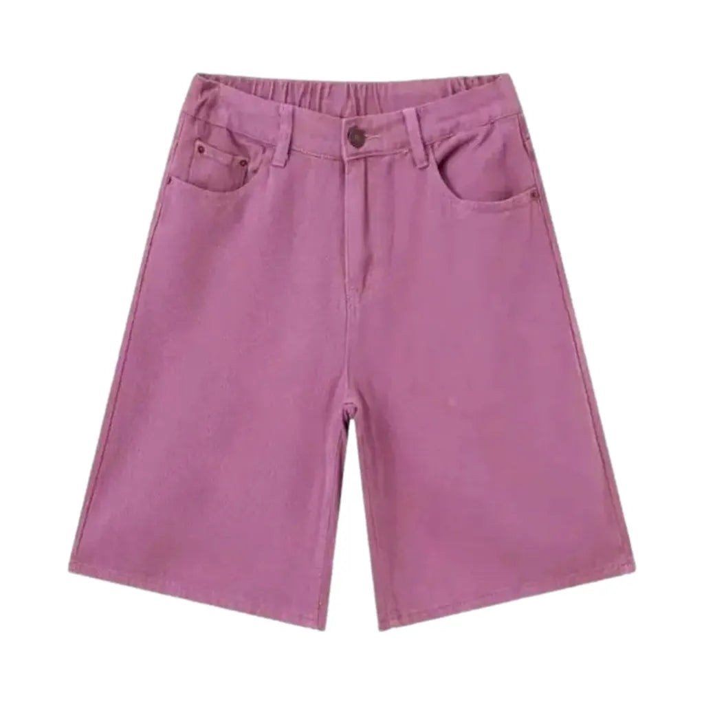 Stylish Colorful Jeans Shorts for Men - Violet