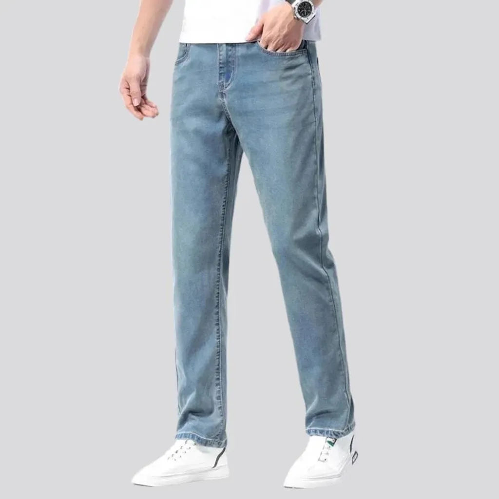 Thin men's classic jeans