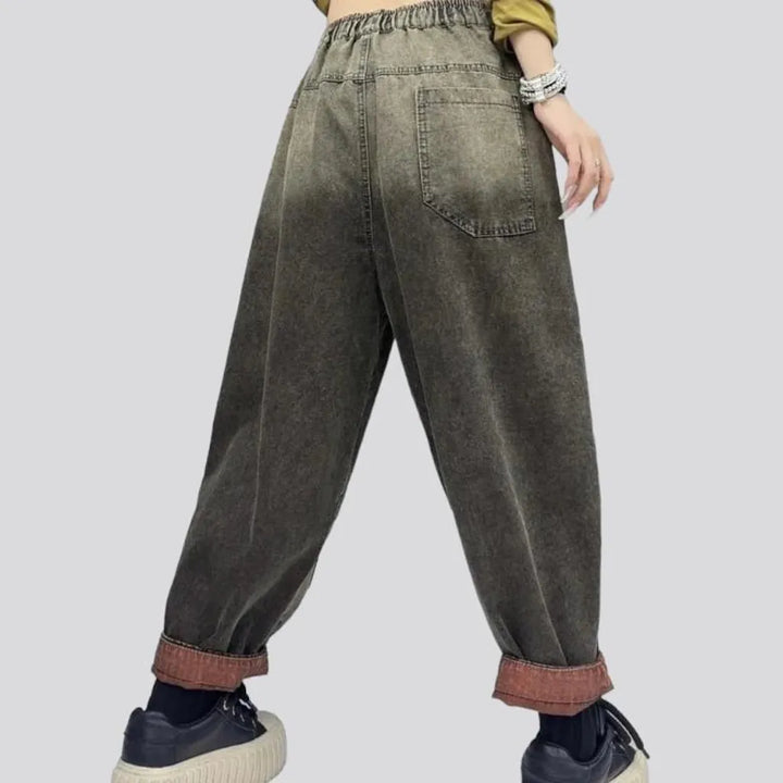 Baggy vintage denim pants
 for ladies