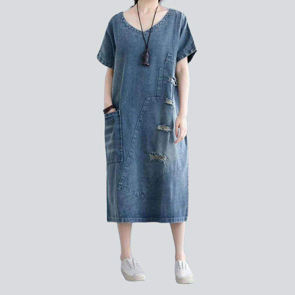 Frayed street jean dress